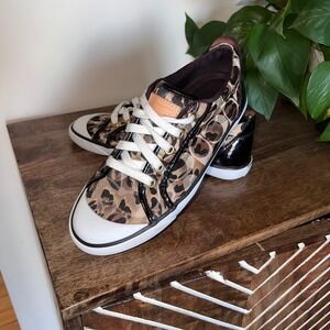Coach Leopard Print Sneakers with Black and White Accents